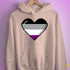 Asexual Pride 8-Bit Pixel Heart Hoodie - Light Pink